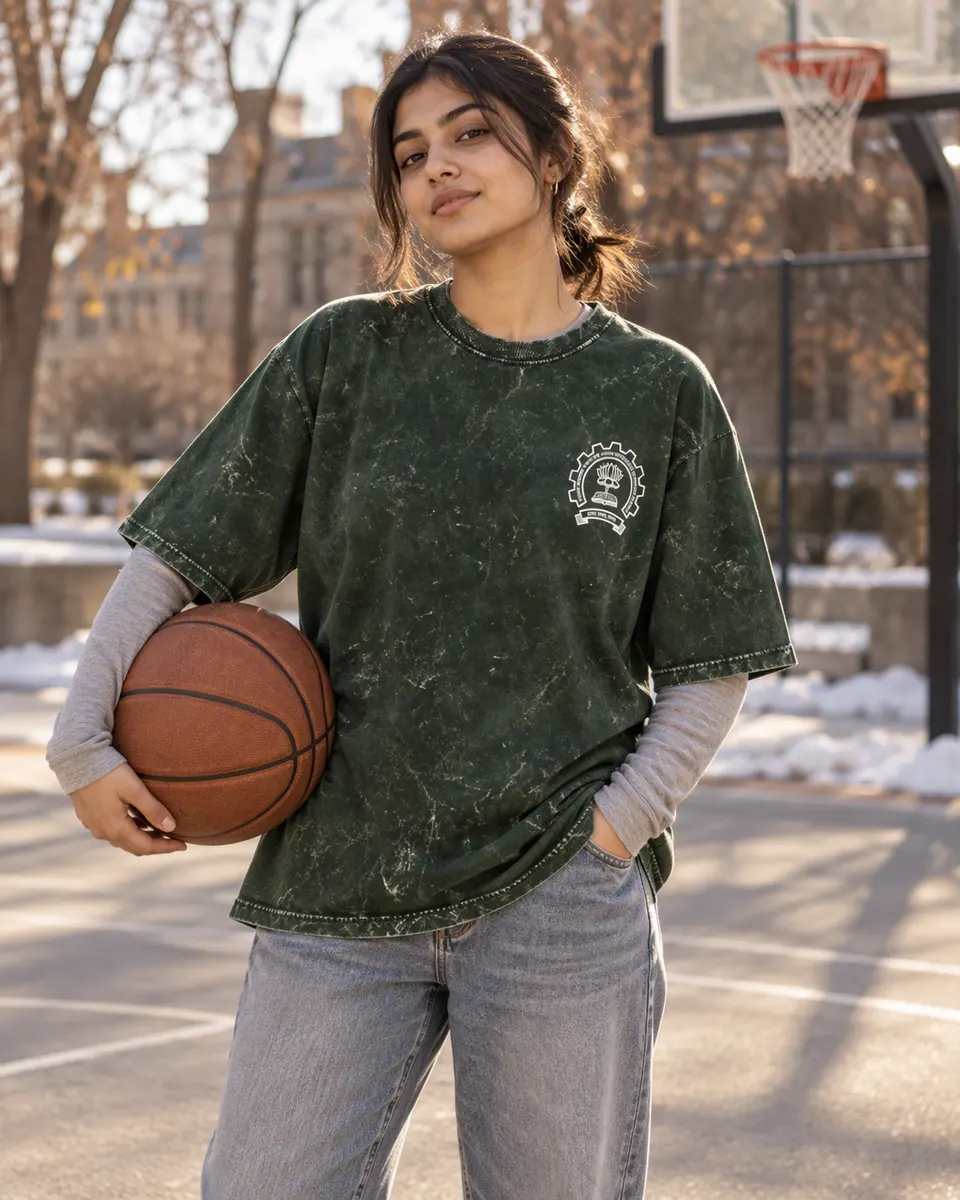 Urban Grit Acid Wash, worn on campus
