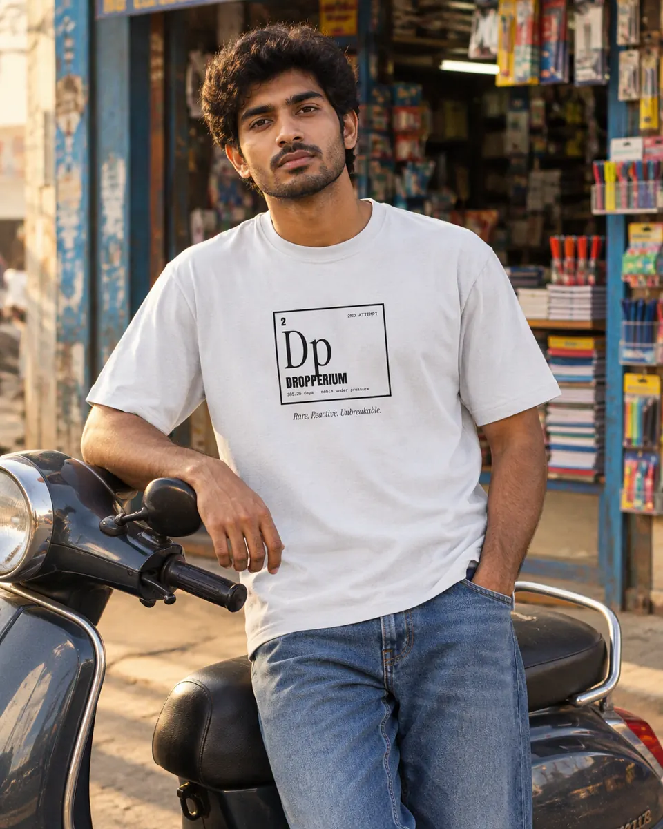 Dropperium t-shirt on a model