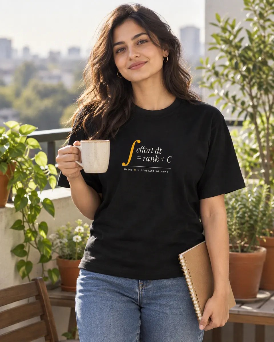 ∫ Effort dt = Rank + C t-shirt on a model
