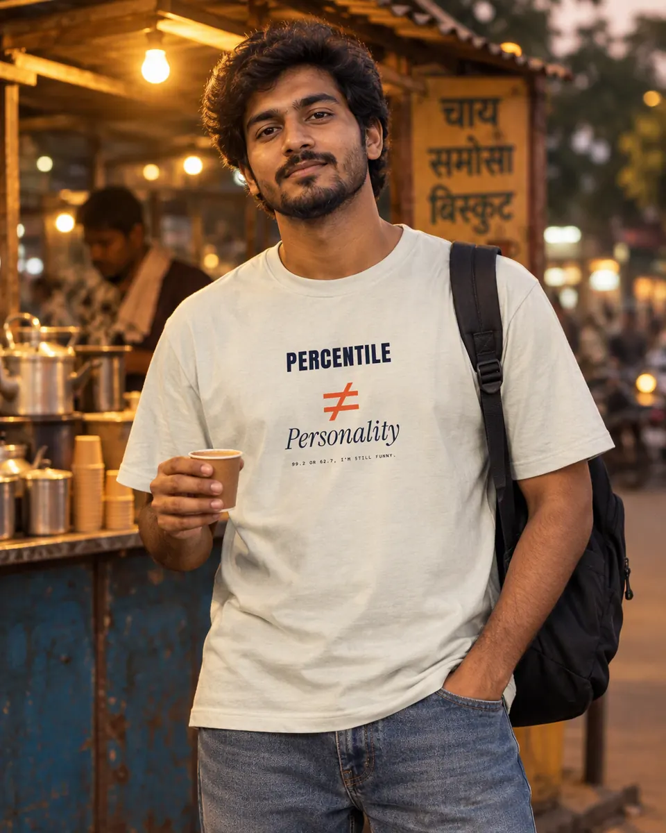 Percentile ≠ Personality t-shirt on a model