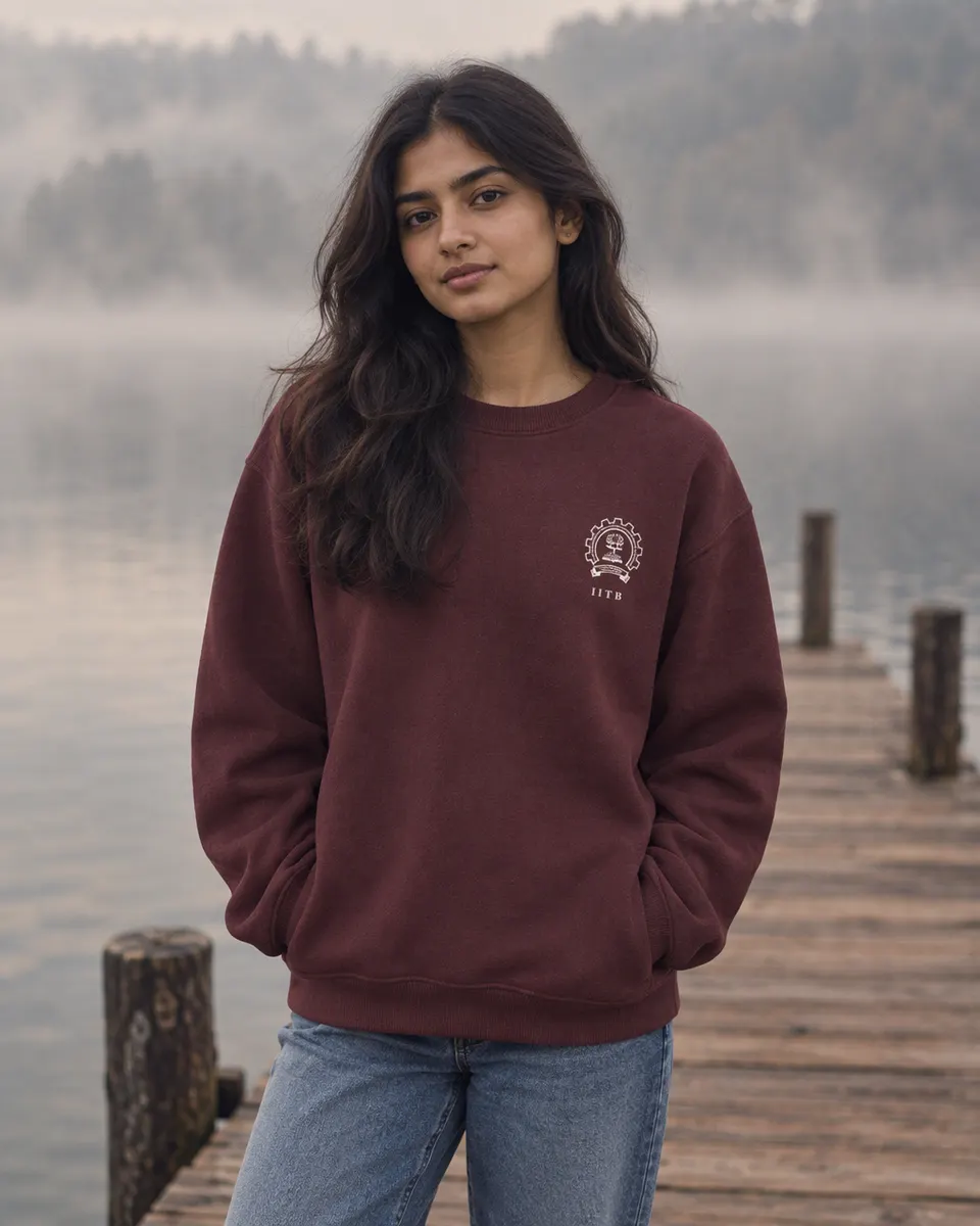 Quiet Sweatshirt, worn on campus