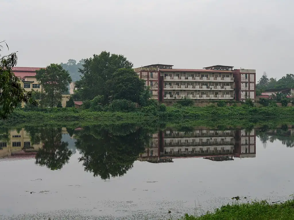 Subansiri girls hostel beside a lake at IIT Guwahati