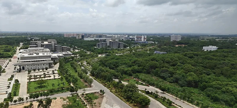Aerial view of the IIT Hyderabad campus at Kandi