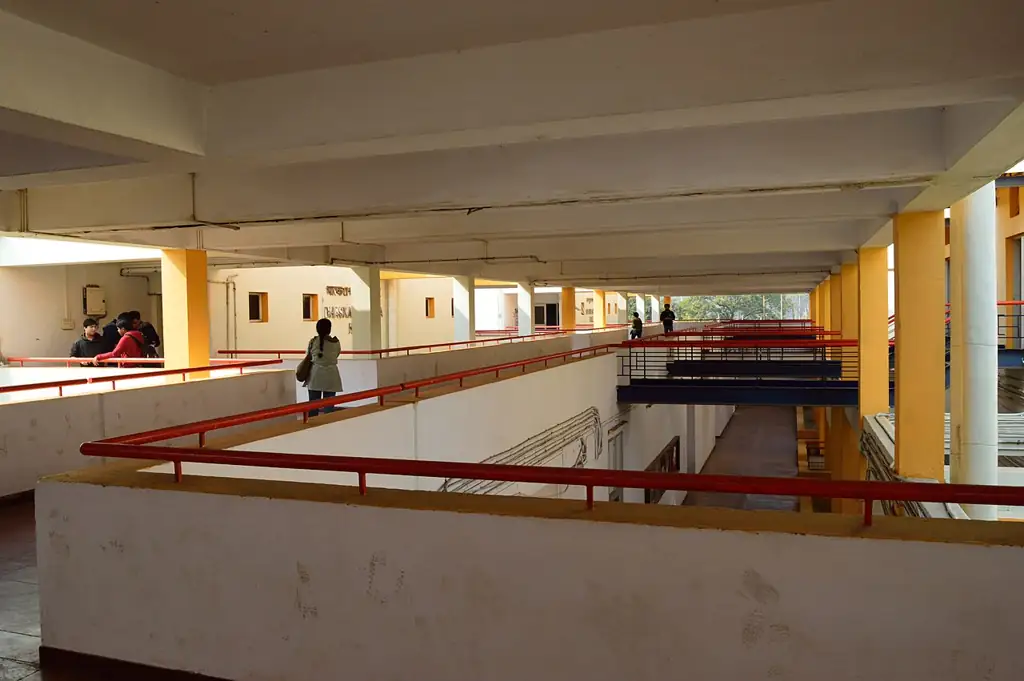 Lecture hall corridor in the Vikramshila building, IIT Kharagpur