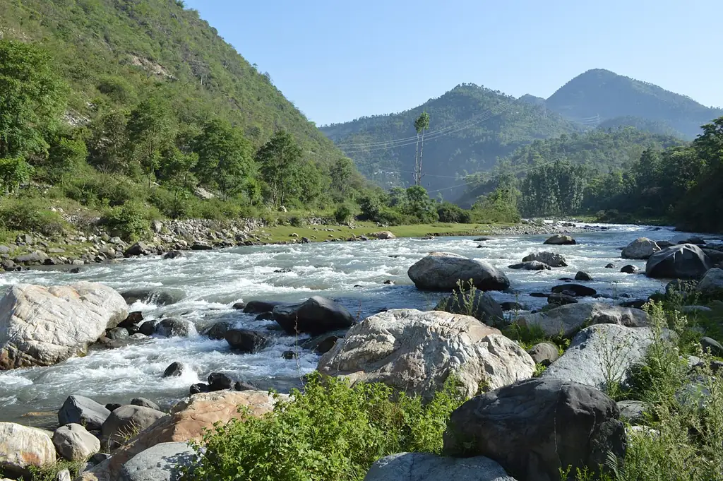 The Uhl river below the IIT Mandi campus