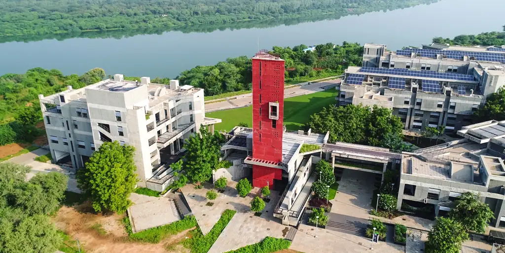 Aerial view of the IIT Gandhinagar campus at Palaj