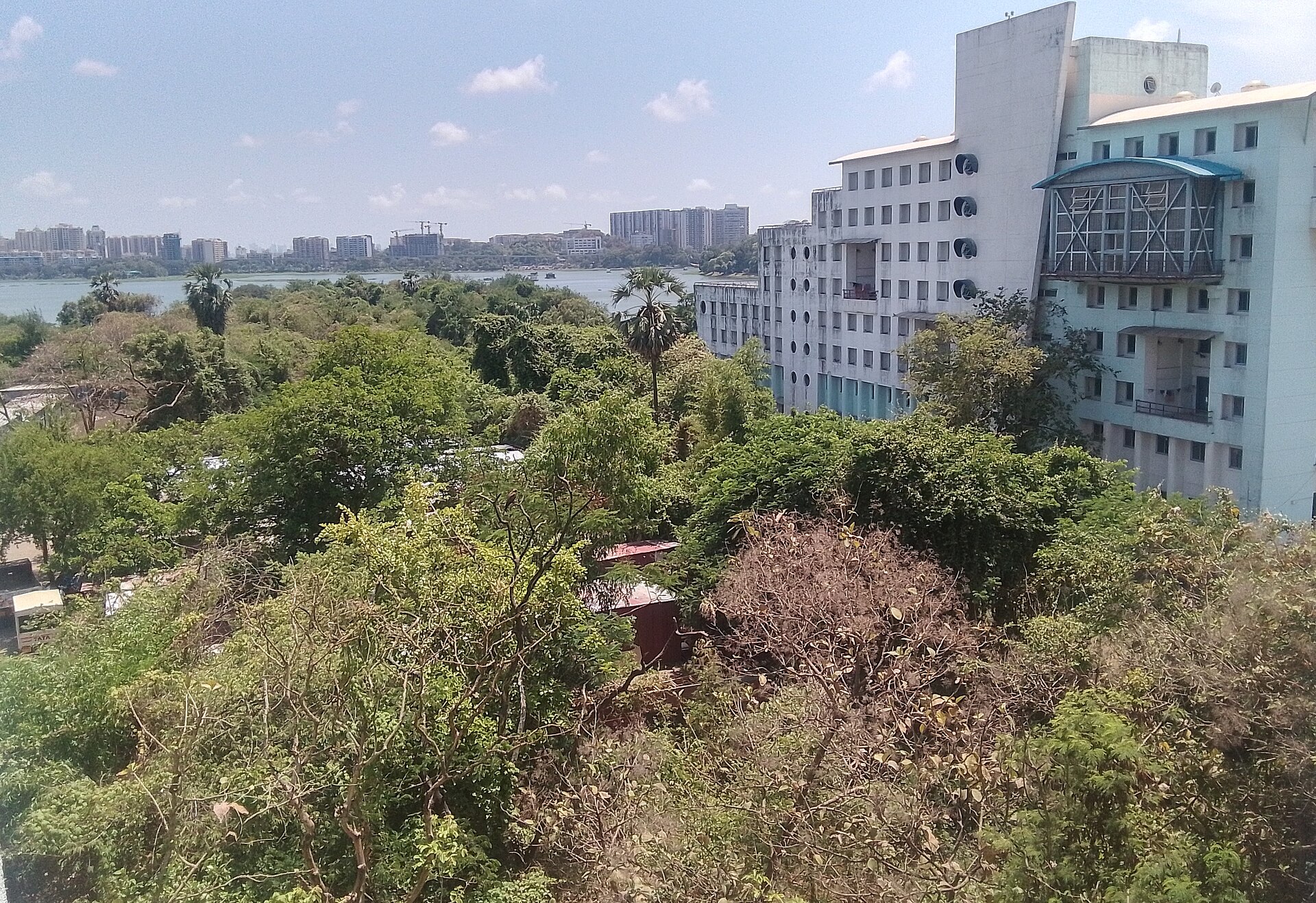 Powai Lake and Hostel 14, IIT Bombay — home turf for SINE-incubated startups.